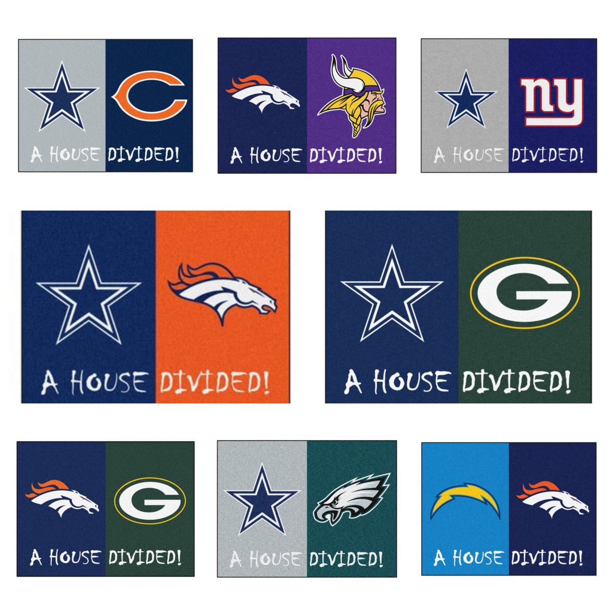 NFL Texans / Cowboys House Divided Rug