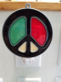 PEACE SIGN - RED/GREEN / Standard - White: