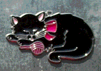 Black Cat with Yarn Suncatcher: