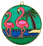 Flamingos (round) Suncatcher: